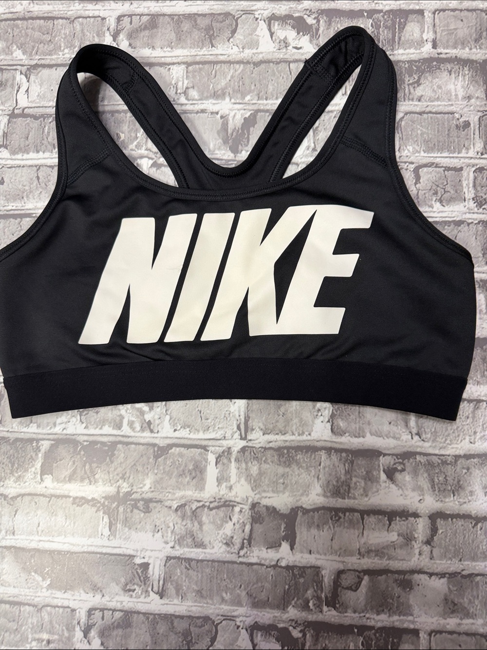 Nike Black Sports Bra with White Logo